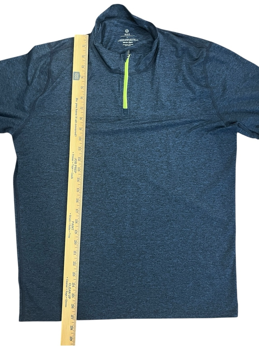 Marine Layer Rise Performance 1/4 Zip Pullover Heather Navy Mens Large - Picture 5 of 8